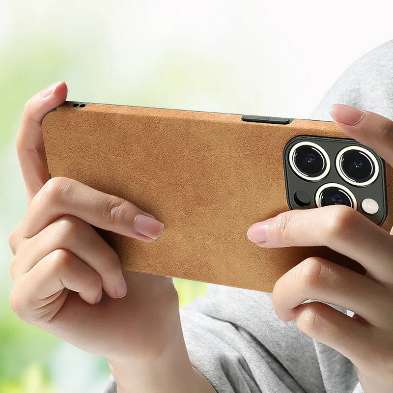 Matte Lambskin Leather Case for iPhone Matte Lambskin Leather Case for iPhone